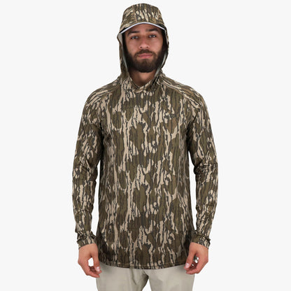 Green Leaf Mossy Oak® Camo Performance Hood / AFTCO Discount