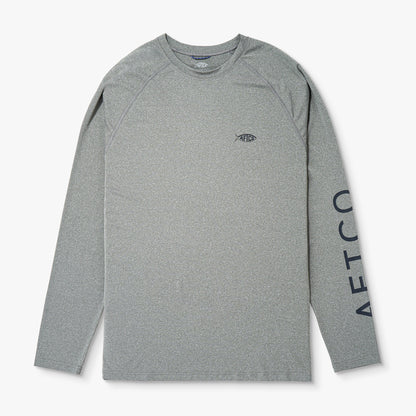 Steel Heather Big Guy Samurai LS Performance Shirt / AFTCO Classic