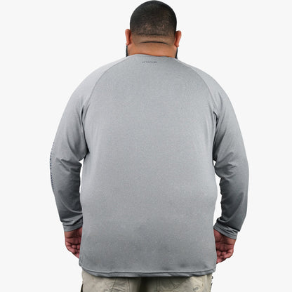 Steel Heather Big Guy Samurai LS Performance Shirt / AFTCO Classic