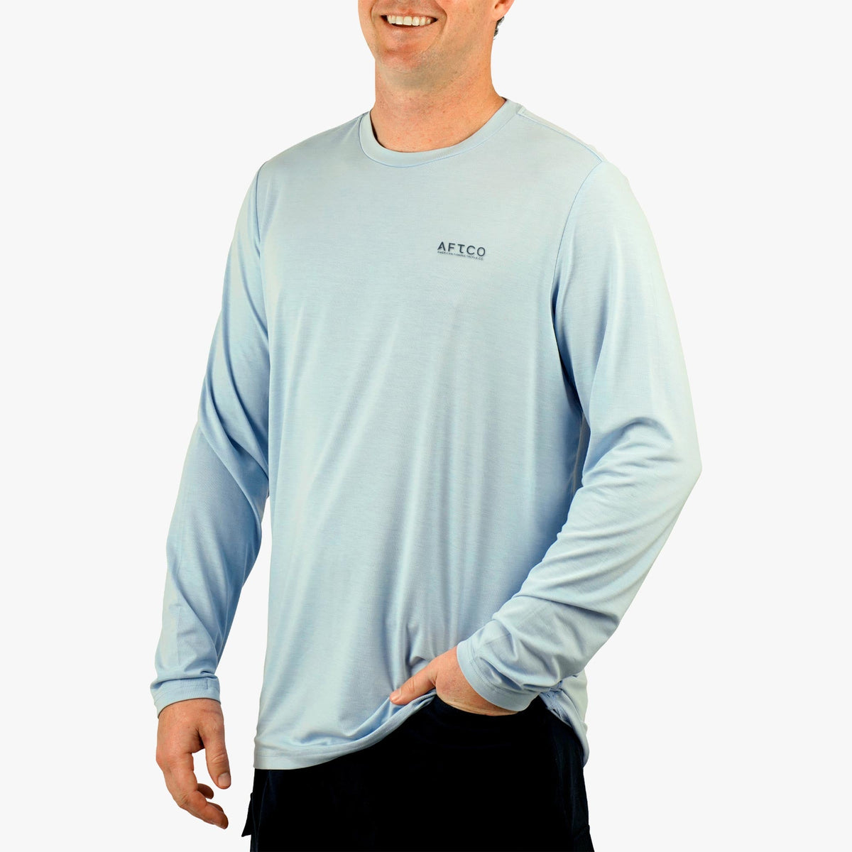 Dusk Heather Ocean Bound LS UV Protection Fishing Shirts / AFTCO New