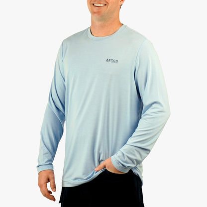 Dusk Heather Ocean Bound LS UV Protection Fishing Shirts / AFTCO New