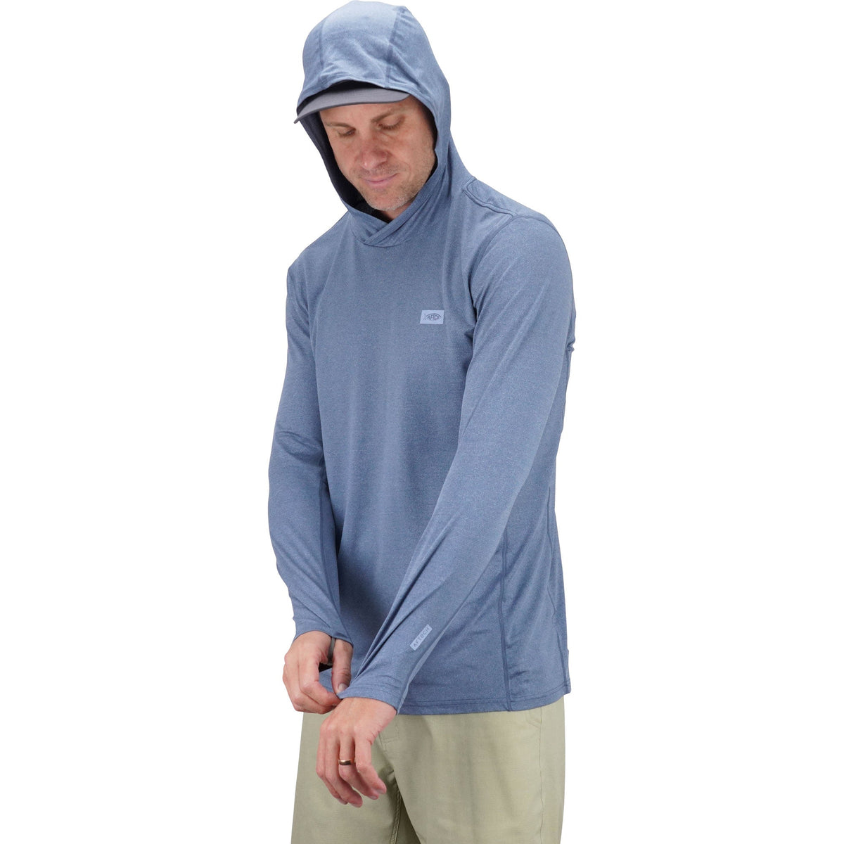 Hint of Mint Heather Air O Mesh Hooded Fishing Shirt / AFTCO Essential