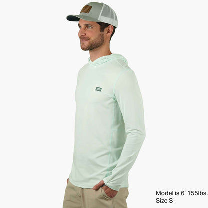 Hint of Mint Heather Air O Mesh Hooded Fishing Shirt / AFTCO Essential