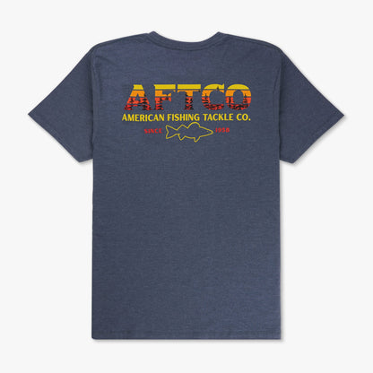Midnight Heather Sunset Views SS Fishing T-Shirts / AFTCO Exclusive