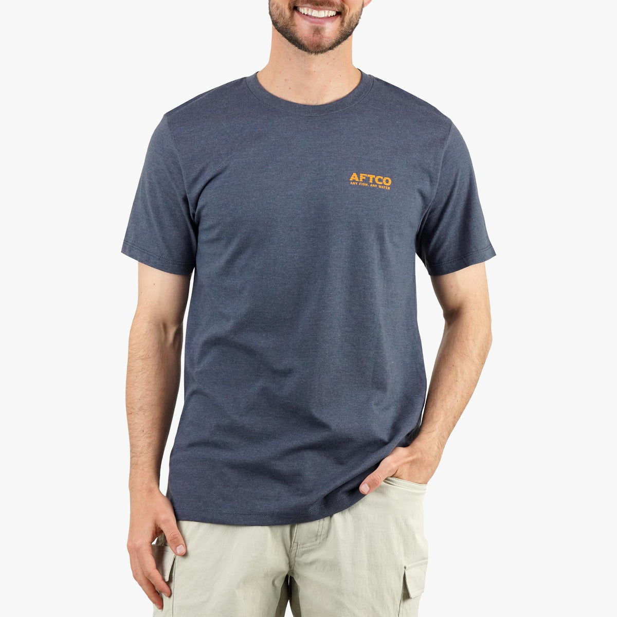 Midnight Heather Sunset Views SS Fishing T-Shirts / AFTCO Exclusive