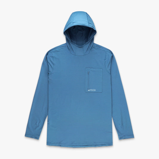 Air Force Blue Channel Hooded Performance Shirt / AFTCO Great Value
