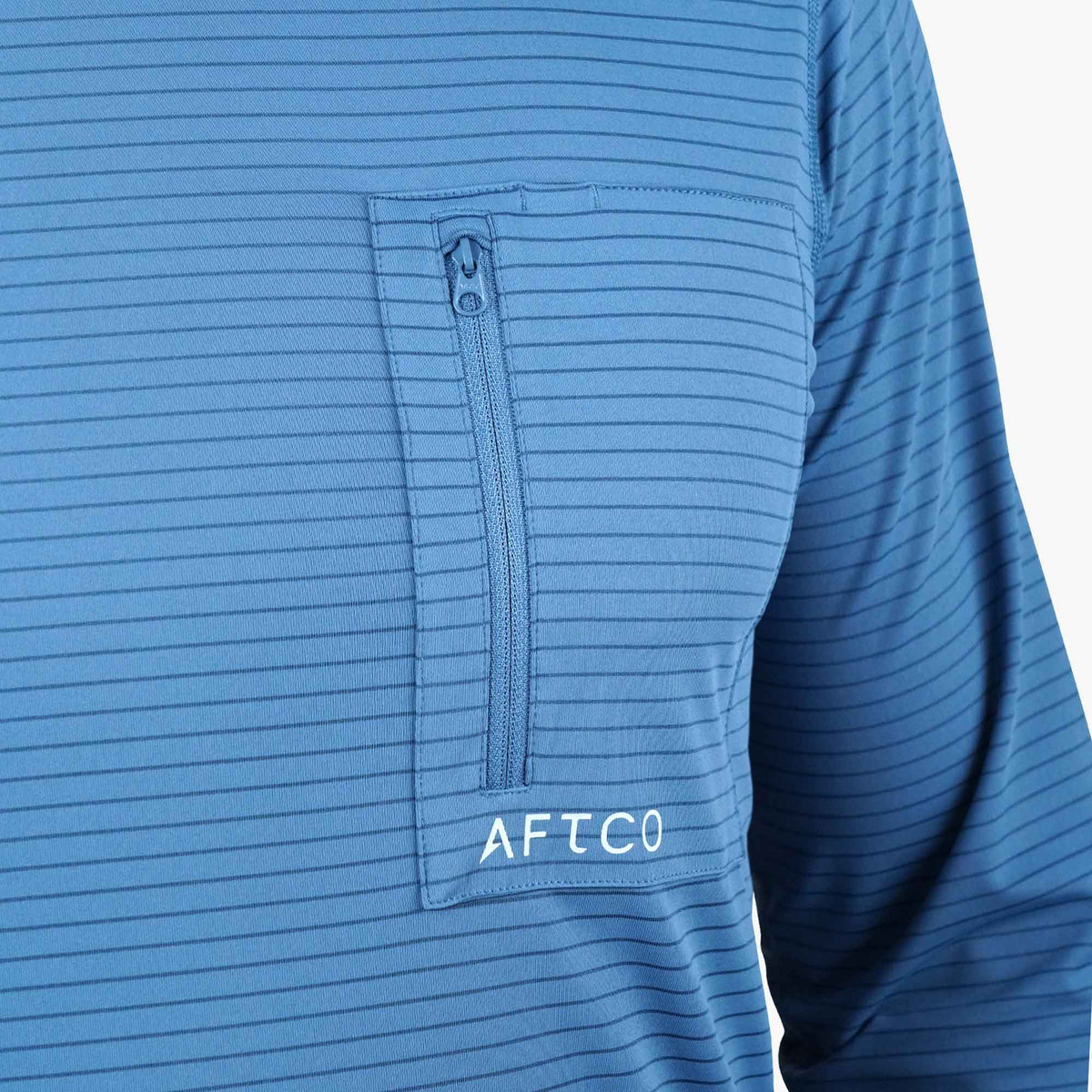 Air Force Blue Channel Hooded Performance Shirt / AFTCO Great Value