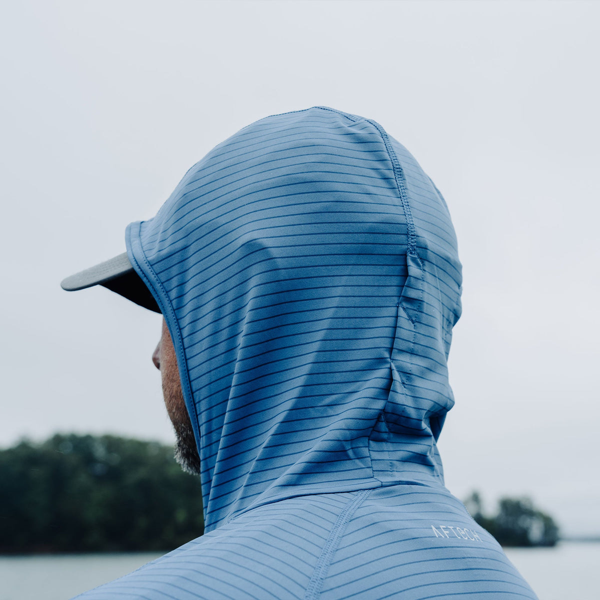 Air Force Blue Channel Hooded Performance Shirt / AFTCO Great Value