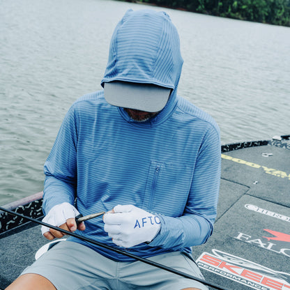 Air Force Blue Channel Hooded Performance Shirt / AFTCO Great Value