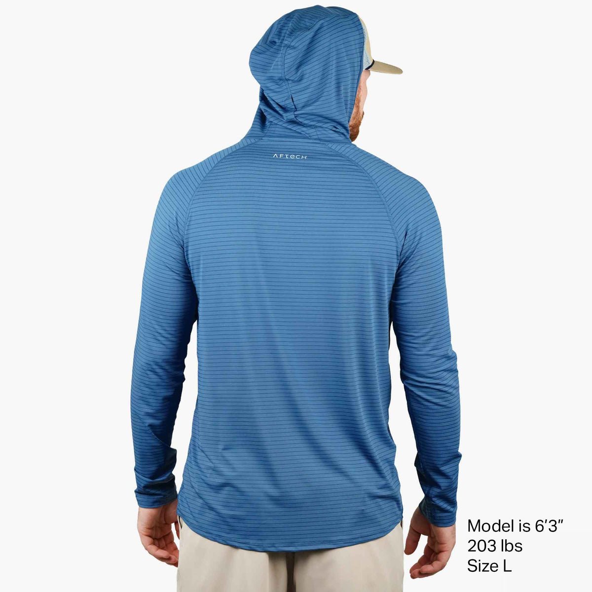 Air Force Blue Channel Hooded Performance Shirt / AFTCO Great Value