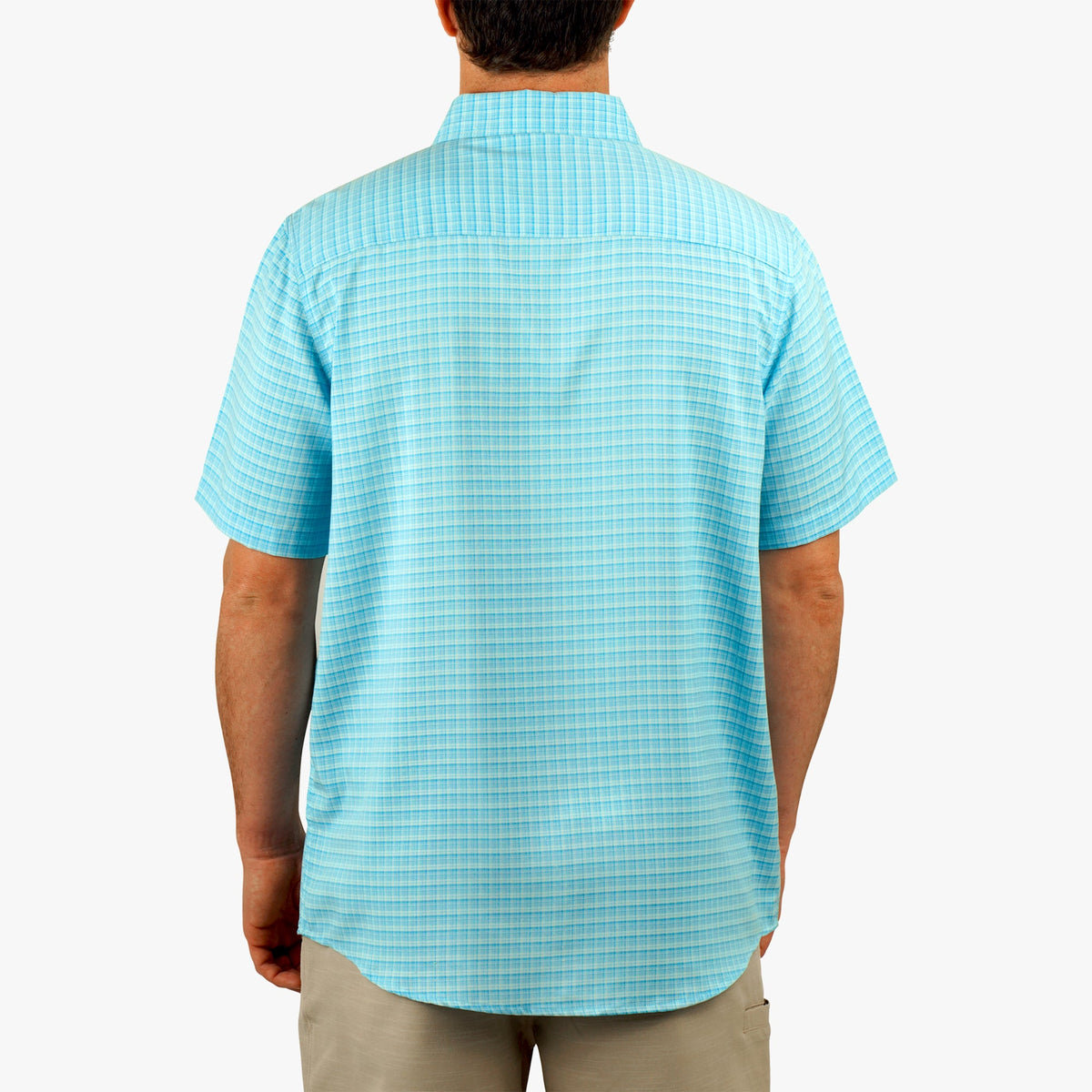 Air Force Blue Dorsal Short Sleeve Button Down Shirt / AFTCO Featured