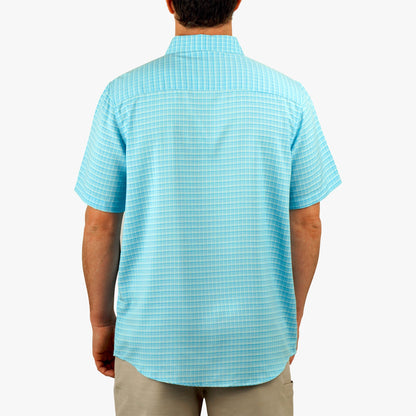 Air Force Blue Dorsal Short Sleeve Button Down Shirt / AFTCO Featured