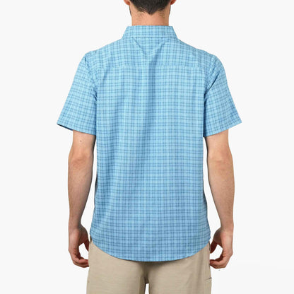 Air Force Blue Dorsal Short Sleeve Button Down Shirt / AFTCO Featured