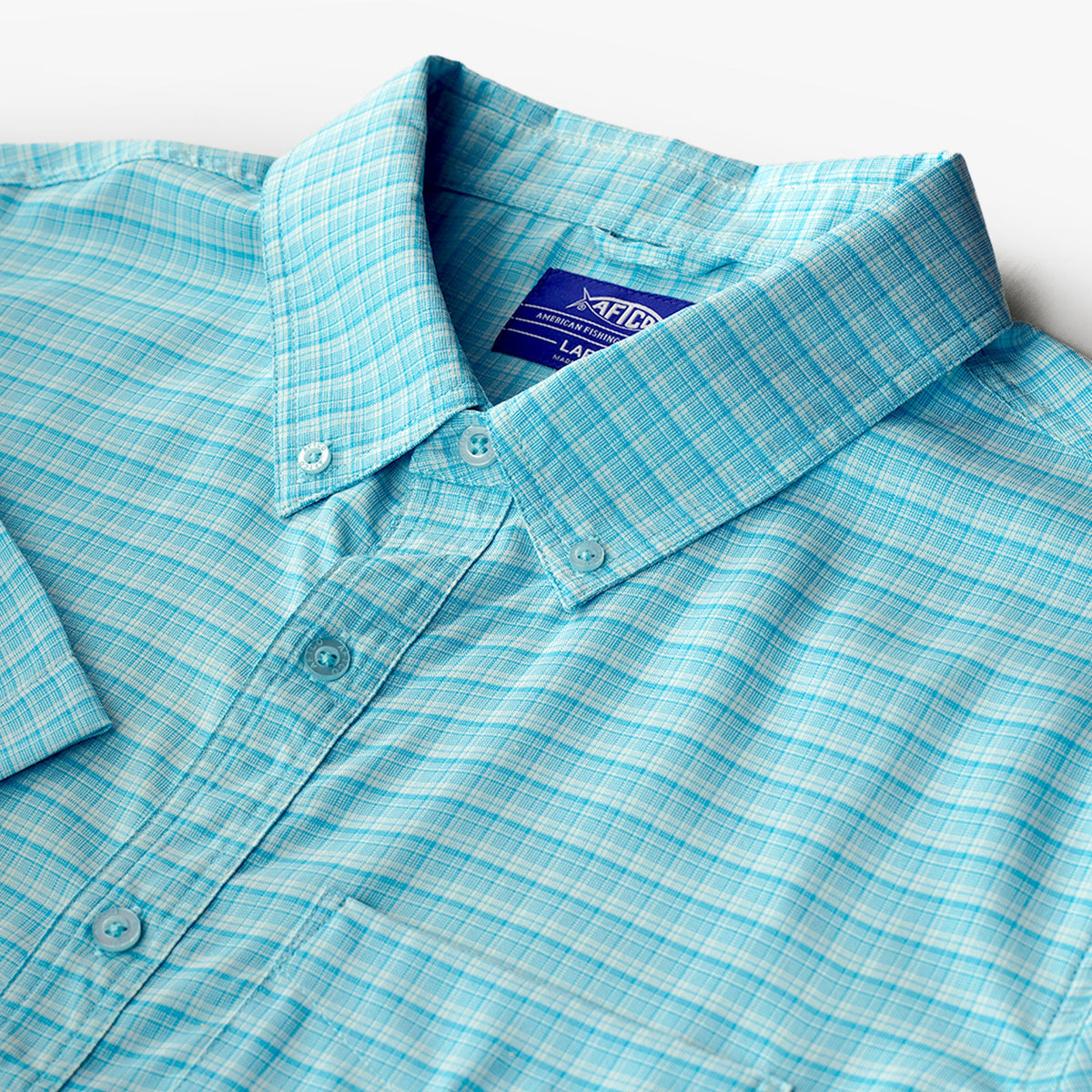 Air Force Blue Dorsal Short Sleeve Button Down Shirt / AFTCO Featured