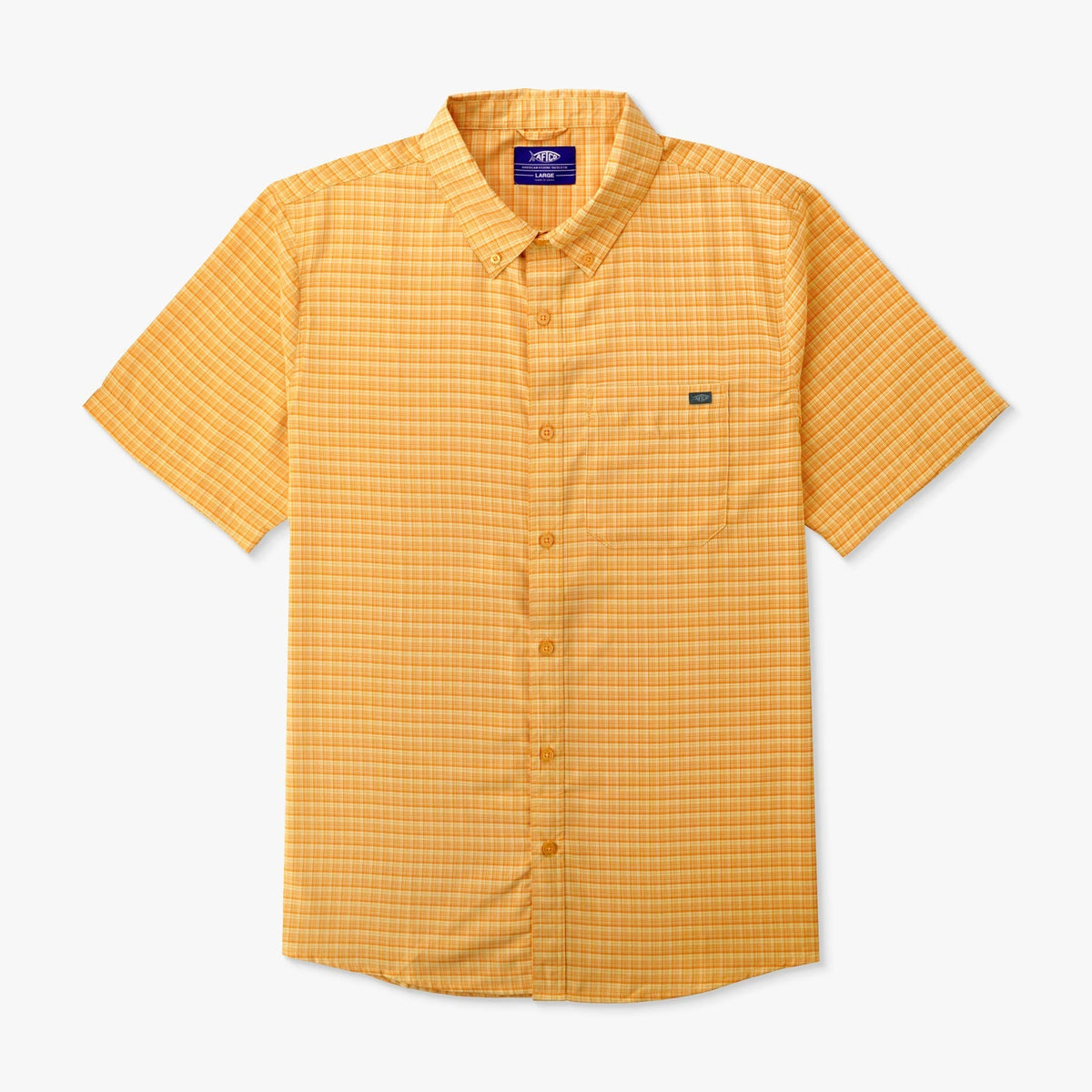 Air Force Blue Dorsal Short Sleeve Button Down Shirt / AFTCO Featured
