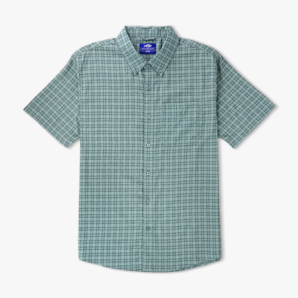 Air Force Blue Dorsal Short Sleeve Button Down Shirt / AFTCO Featured