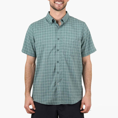 Air Force Blue Dorsal Short Sleeve Button Down Shirt / AFTCO Featured