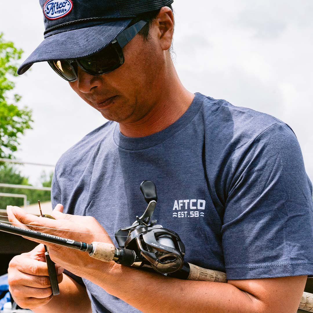 Midnight Heather Rustic Fishing T-Shirts / AFTCO Deals