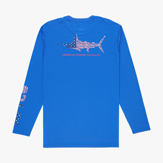 Moulting Craw Jigfish Americana LS Performance Fishing Shirt / AFTCO Value
