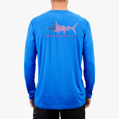 Moulting Craw Jigfish Americana LS Performance Fishing Shirt / AFTCO Value