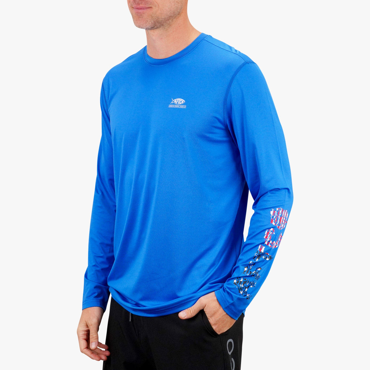 Moulting Craw Jigfish Americana LS Performance Fishing Shirt / AFTCO Value