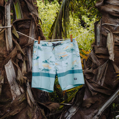 Blue Shadow Cocoboardie Recycled Fishing Boardshorts / AFTCO Featured
