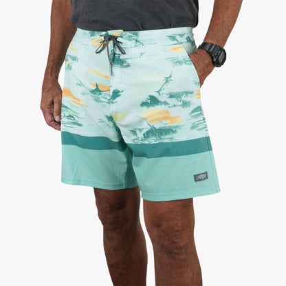 Blue Shadow Cocoboardie Recycled Fishing Boardshorts / AFTCO Featured