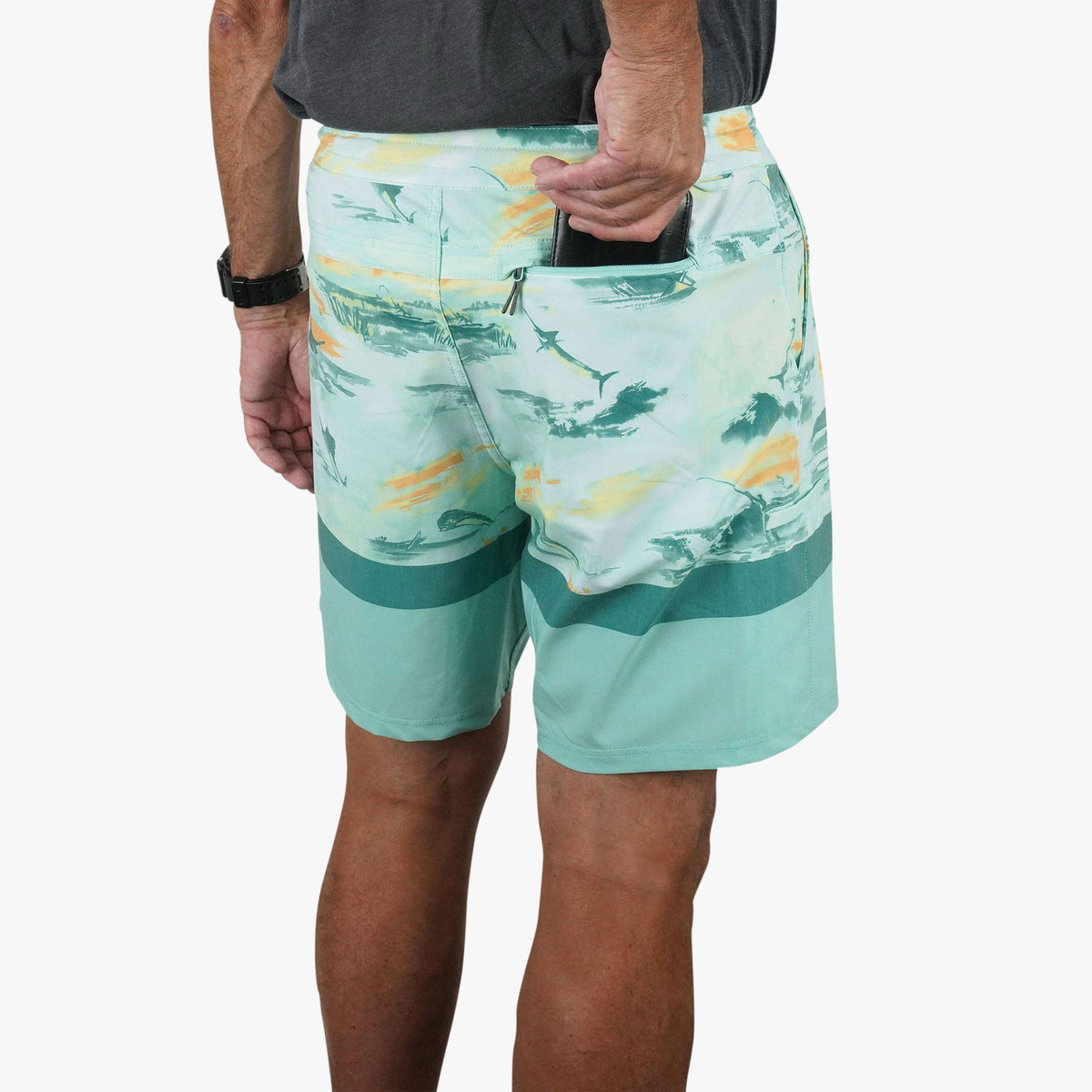 Blue Shadow Cocoboardie Recycled Fishing Boardshorts / AFTCO Featured