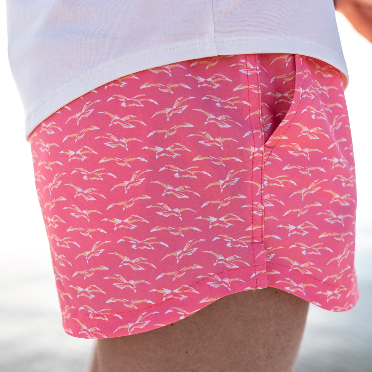 Wild Rose Women's Strike Printed Swim Shorts / AFTCO Exclusive