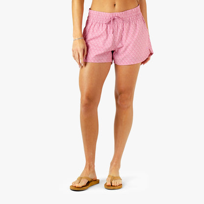 Wild Rose Women's Strike Printed Swim Shorts / AFTCO Exclusive