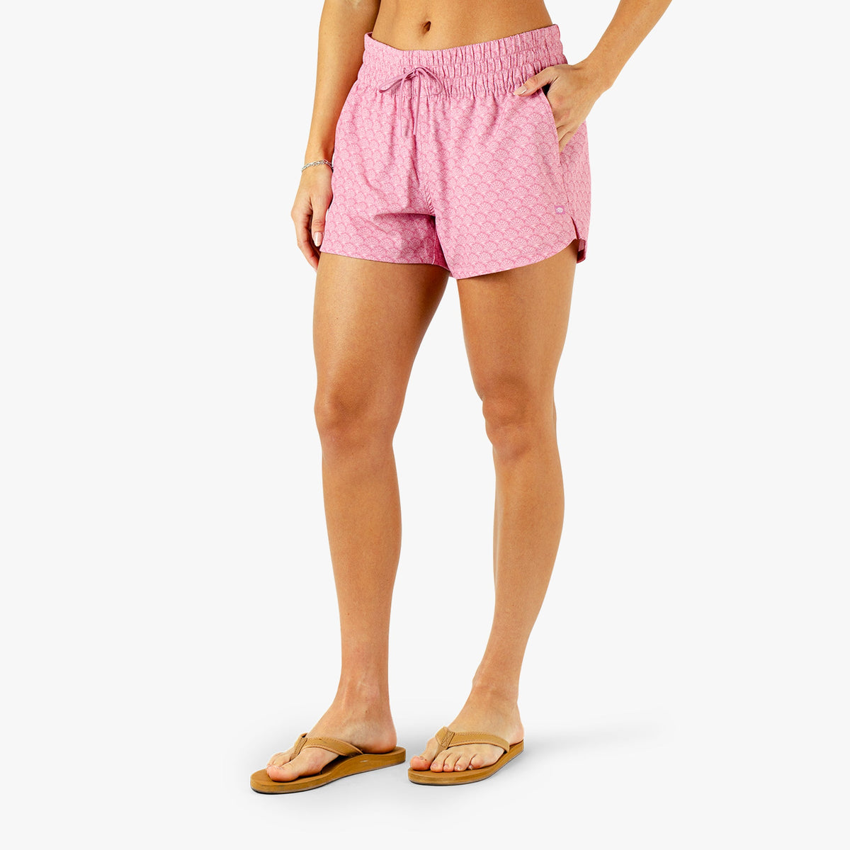 Wild Rose Women's Strike Printed Swim Shorts / AFTCO Exclusive