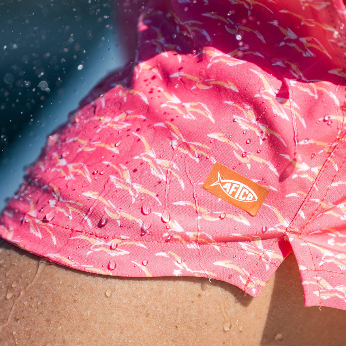 Wild Rose Women's Strike Printed Swim Shorts / AFTCO Exclusive