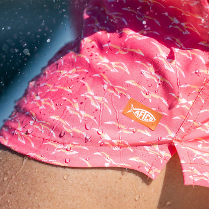 Wild Rose Women's Strike Printed Swim Shorts / AFTCO Exclusive