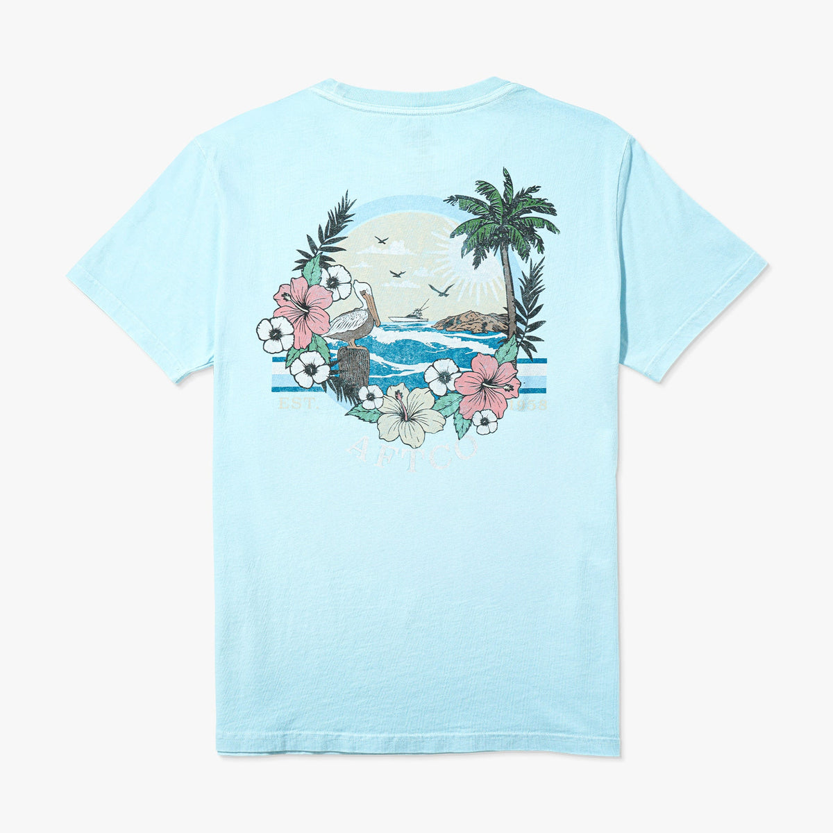 Light Blue Women's Inlet Short Sleeve Fishing T-Shirt / AFTCO Recommended