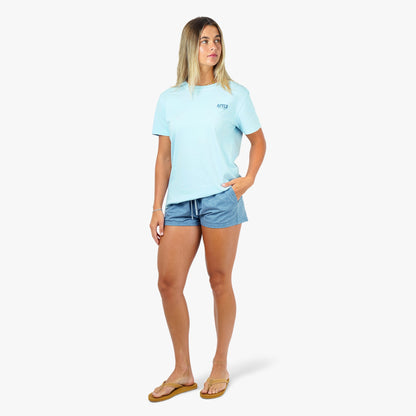 Light Blue Women's Inlet Short Sleeve Fishing T-Shirt / AFTCO Recommended