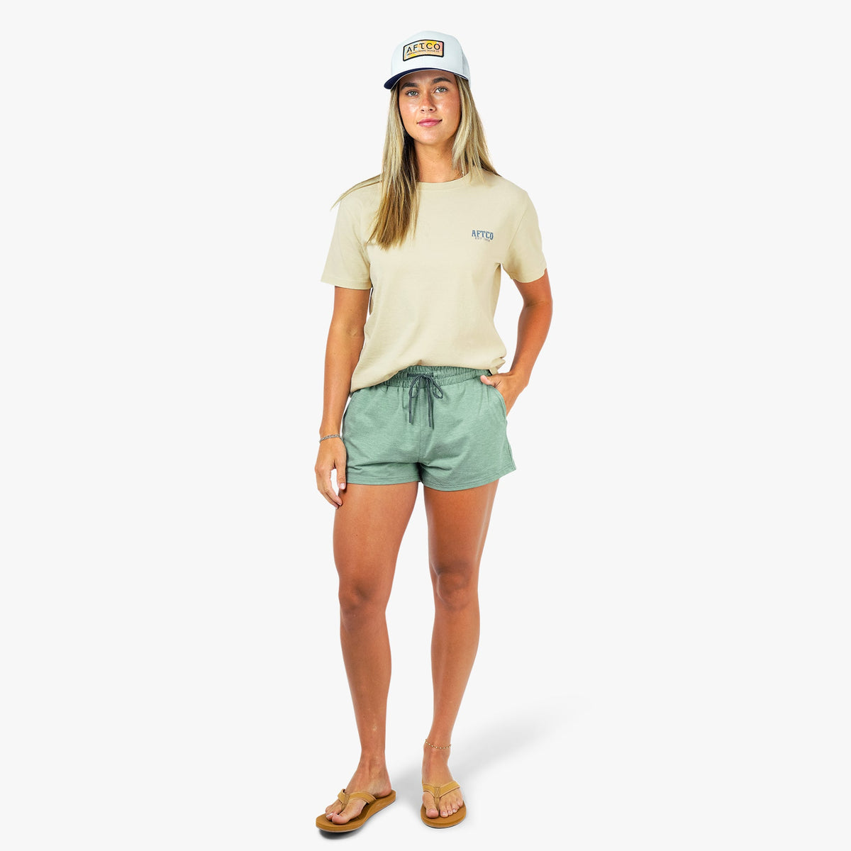 Captains Blue Heather Women's Electrolyte Fishing Shorts / AFTCO Best Price
