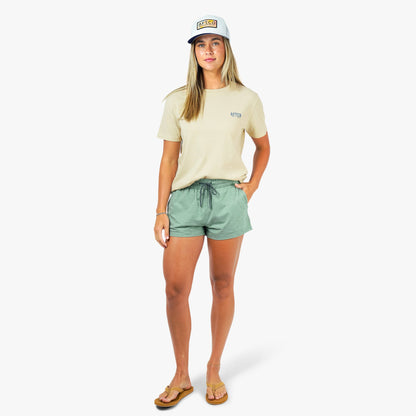 Captains Blue Heather Women's Electrolyte Fishing Shorts / AFTCO Best Price