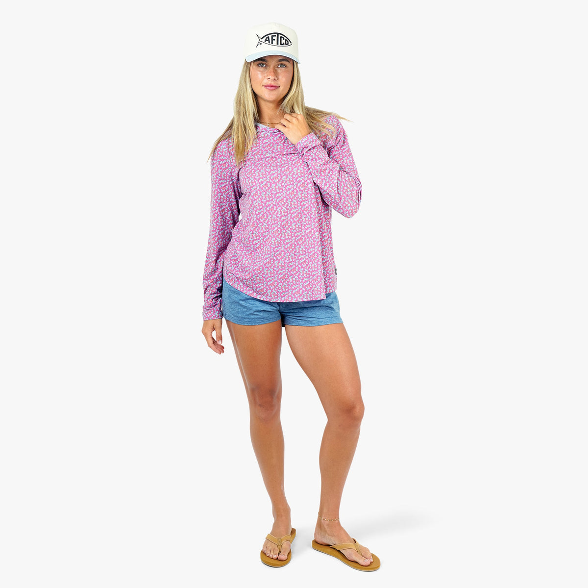 Captains Blue Heather Women's Electrolyte Fishing Shorts / AFTCO Best Price