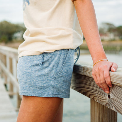 Captains Blue Heather Women's Electrolyte Fishing Shorts / AFTCO Best Price