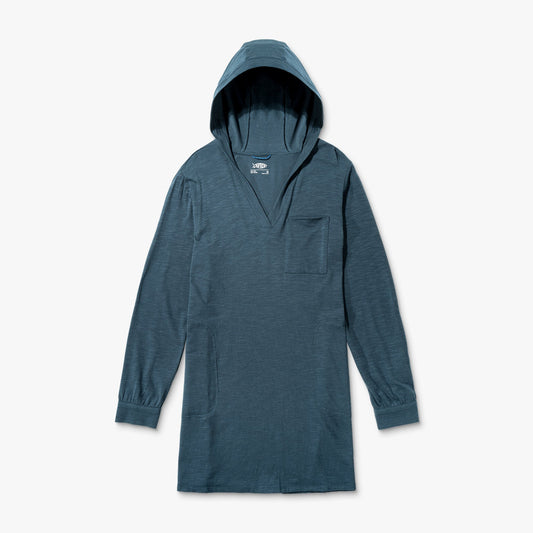 Ink Heather Women's Cloud Knit Hooded Fishing Cover Up / AFTCO Recommended