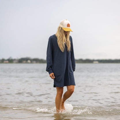 Ink Heather Women's Cloud Knit Hooded Fishing Cover Up / AFTCO Recommended