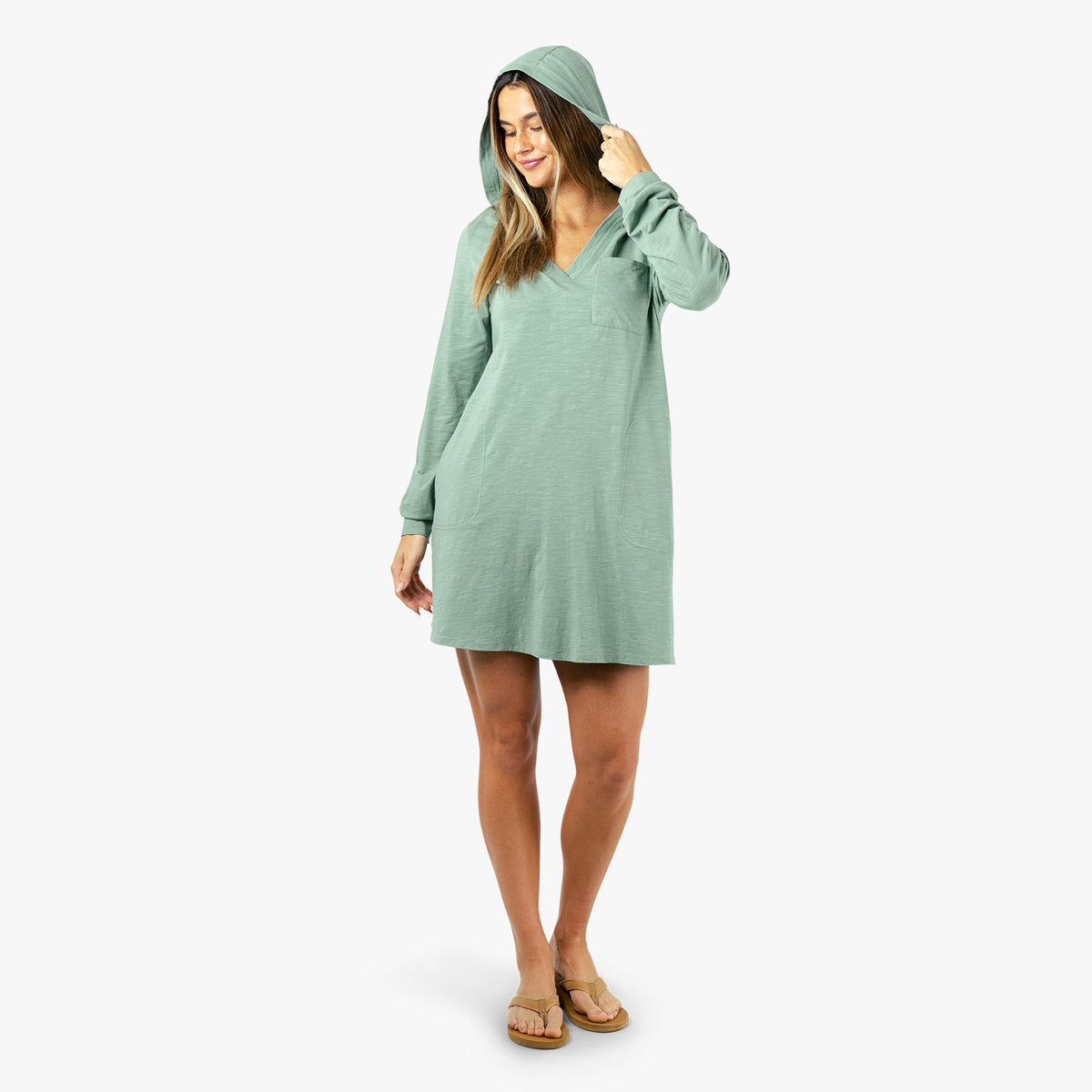 Ink Heather Women's Cloud Knit Hooded Fishing Cover Up / AFTCO Recommended