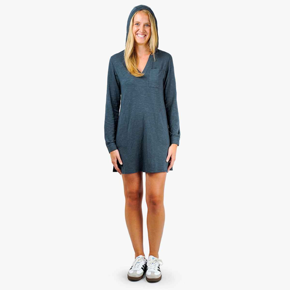 Ink Heather Women's Cloud Knit Hooded Fishing Cover Up / AFTCO Recommended