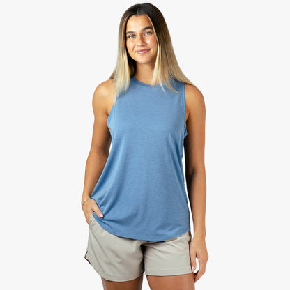 Blush Heather Women's Ocean Bound Performance Tank / AFTCO Popular