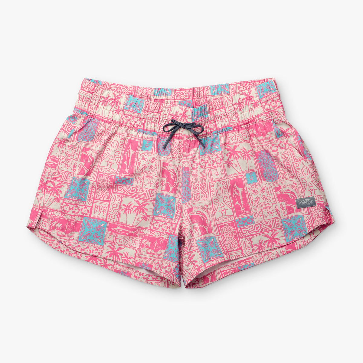 Flamingo Pink Women's Strike Printed Swim Shorts / AFTCO Signature