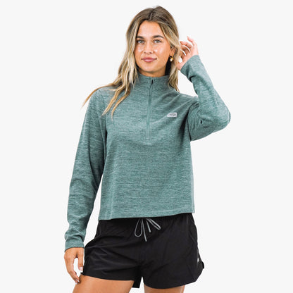 Steel Heather Women's Coastal Layer 1/4 Zip Fishing Pullover / AFTCO Recommended