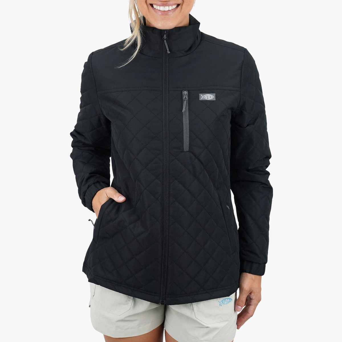 Black Women's Crosswind Puff Jacket / AFTCO Customer Favorite