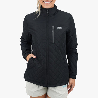 Black Women's Crosswind Puff Jacket / AFTCO Customer Favorite