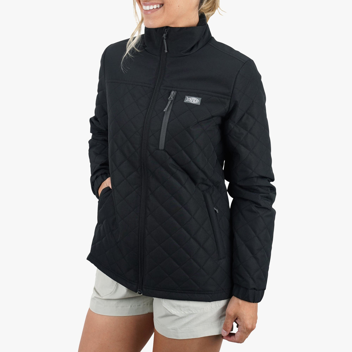 Black Women's Crosswind Puff Jacket / AFTCO Customer Favorite