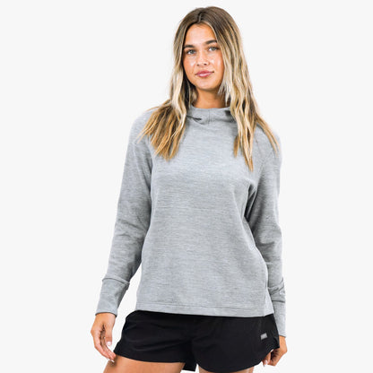 Steel Heather Women's Coastal Layer Pullover Hoodie / AFTCO Signature